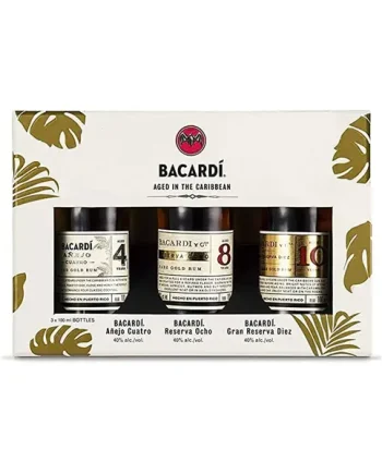 Bacardi Aged Premium Rum Discovery 4, 8 & 10 Year Old Rum Gift Pack, 10 cl