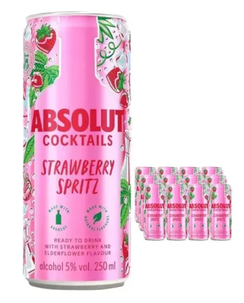 Absolut Strawberry Spritz Premixed Can Multipack, 12 x 250 ml