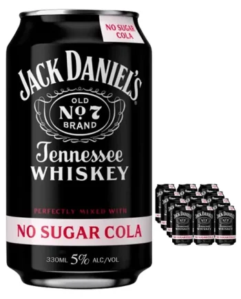 Jack Daniel's Whiskey & Zero Sugar Cola Premix Can Multipack, 12 x 330 ml