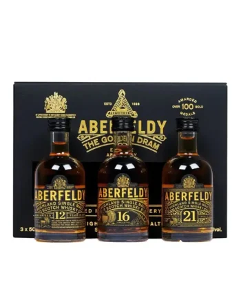 Aberfeldy The Golden Dram 12, 16 & 21 Year Old Tasting Collection, 5 cl
