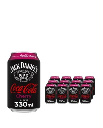 Jack Daniel's Whiskey & Coca Cola Cherry Premixed Can Multipack, 12 x 330 ml