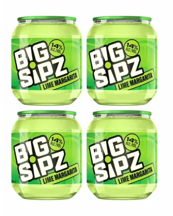 Big Sipz Lime Pre-Mixed Cocktail with Vodka 14% ABV 200ML Pack of 4