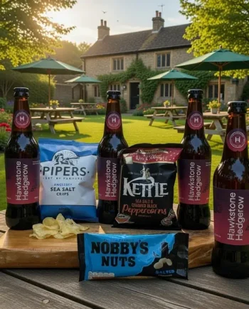 Pub In A Box- Hawkstone Hedgerow Cider Gift Hamper with Pub Snacks - The Online Cider Shop