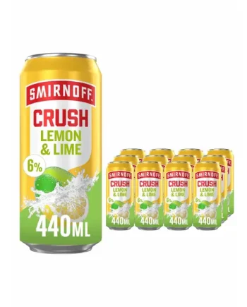 Smirnoff Crush Lemon & Lime Can Multipack, 12 x 440 ml