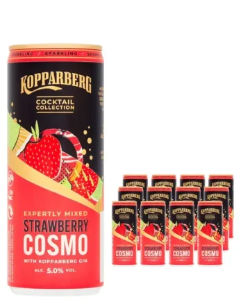 Kopparberg Sparkling Strawberry & Lime Cosmo Gin Premixed Cocktail Multipack, 12 x 250 ml