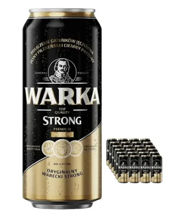 Warka Strong Premium Beer Multipack, 24 x 500 ml
