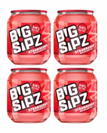 Big Sipz Strawberry Pre-Mixed Cocktail with Vodka 14% ABV 200ML pack of 4