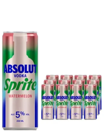 Absolut Vodka Sprite & Watermelon Premixed Drink Multipack, 12 x 250 ml