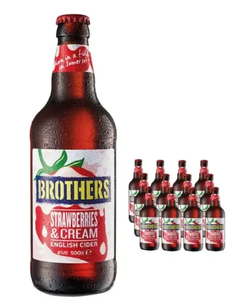 Brothers Strawberries & Cream Premium Cider Multipack, 12 x 500 ml