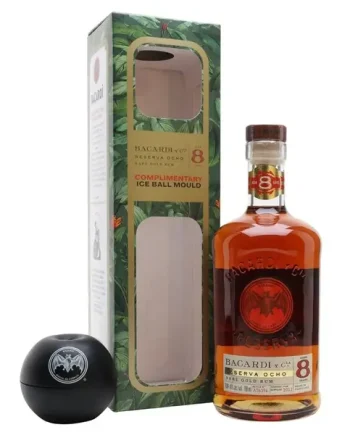Bacardi 8 Year Old Carta Ocho Ice Ball Gift Set, 70 cl