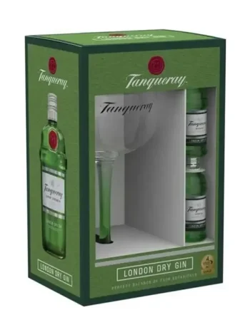 Tanqueray London Dry Gin with Copa Glass Gift Set, 2 x 5 cl