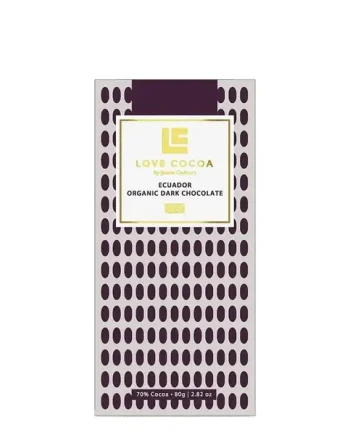 Love Cocoa Ecuador 70% Organic Dark Chocolate Bar, 80 g