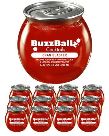 BuzzBallz Cran Blaster Cocktail Multipack, 12 x 200 ml