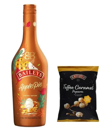 Baileys Apple Pie & Baileys Toffee Caramel Popcorn Bundle, 70 cl