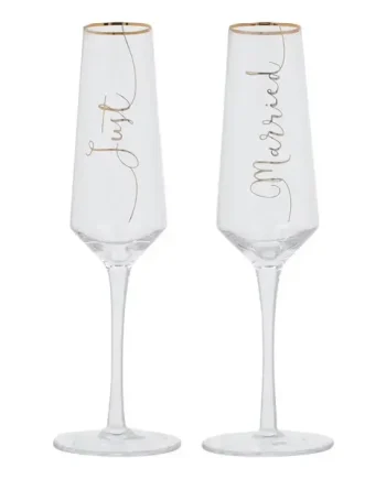 Ava & I Bridal Set Of 2 Just Married Flutes