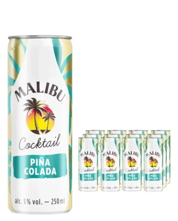 Malibu Pina Colada Pre-Mixed Can Multipack, 12 x 250 ml