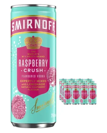 Smirnoff Raspberry Crush & Lemonade Premixed Drink Multipack, 12 x 250 ml