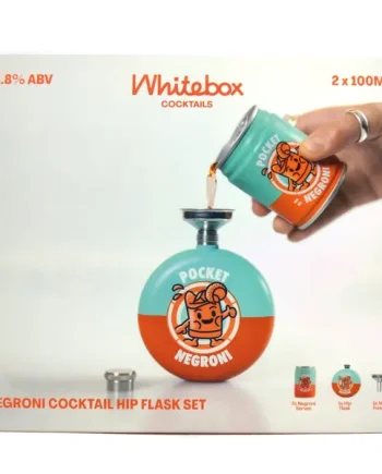 Whitebox Pocket Negroni Hip Flask Gift Set 21.8% (2x 100ml can, hip flask & funnel)