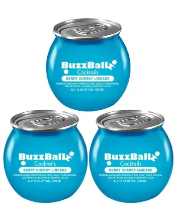 BuzzBallz Berry Cherry Limeade Cocktail, 3 x 200 ml
