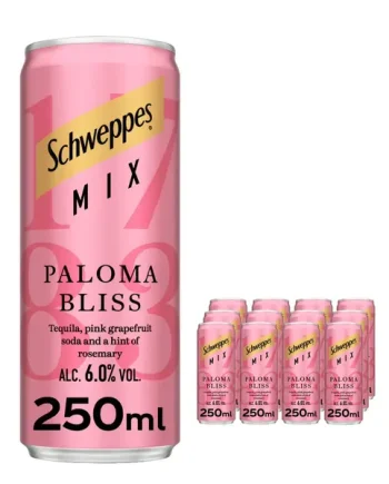 Schweppes Mix Paloma Bliss Premixed Drink Multipack, 12 x 250 ml