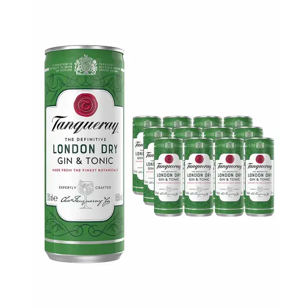 Tanqueray London Dry Gin & Tonic Can Multipack, 12 x 250 ml