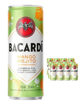Bacardi Mango Mojito Premixed Can Multipack, 12 x 250 ml