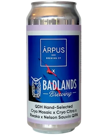 Arpus X Badlands Brewing QDH Hand-Selected Cryo Mosaic X Cryo Citra X Riwaka X Nelson Sauvin QIPA 440ml (11%)