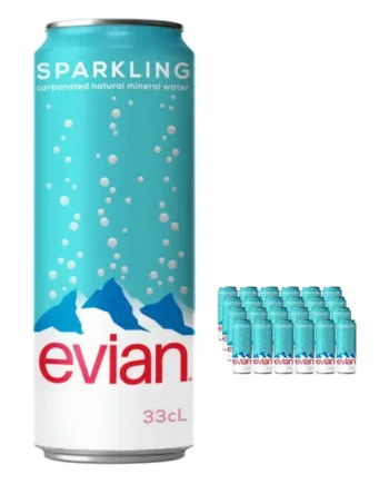 Evian Sparkling Water Can Multipack, 24 x 330 ml