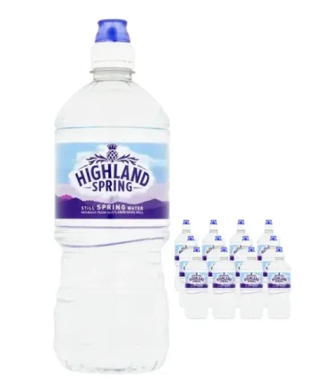 Highland Spring Still Sport Cap Water Bottle Multipack, 12 x 1 L