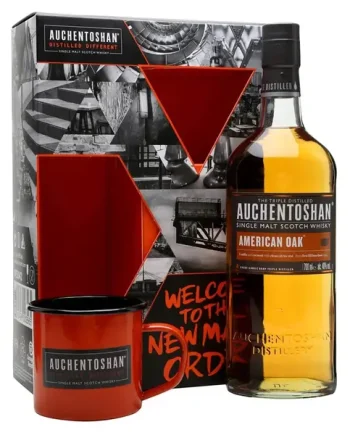 Auchentoshan American Oak Double Mug Gift Pack, 70 cl