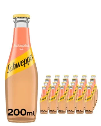 Schweppes Pink Grapefruit Soda Water Multipack, 24 x 200 ml