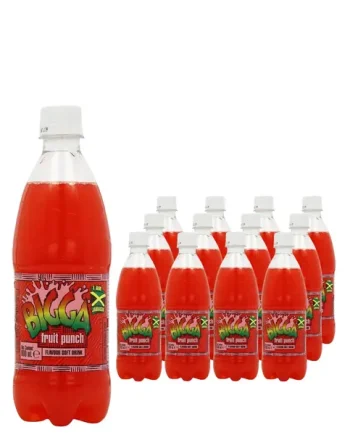 Bigga Fruit Punch Flavoured Soft Drink Multipack, 12 x 600 ml