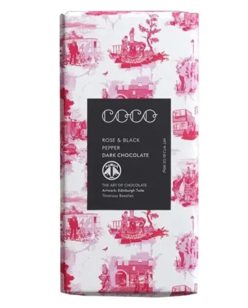 COCO Rose & Black Pepper Chocolate Bar, 80 g