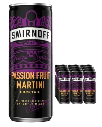 Smirnoff Passion Fruit Martini Premixed Cocktail Can Multipack, 12 x 250 ml