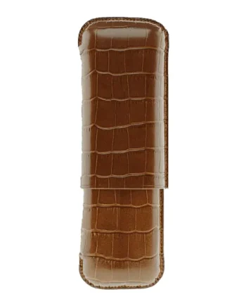 Tan croc leather Cigar case