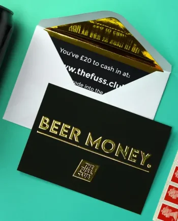 A6 Gold Foil Gift Voucher £50 or £20