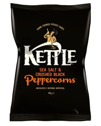 Kettle Chips Sea Salt & Black Peppercorns, 40 g