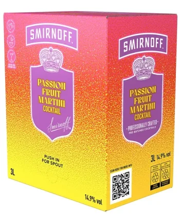 Smirnoff Passion Fruit Martini Premixed Cocktail Bag in Box, 3 L