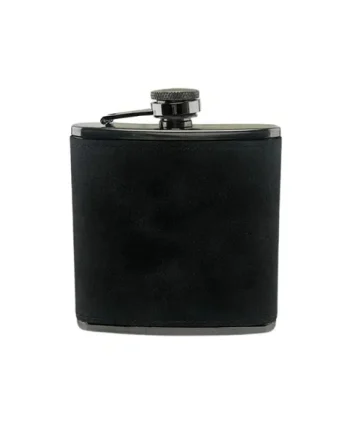 Grey Leatherette 6oz Hip Flask