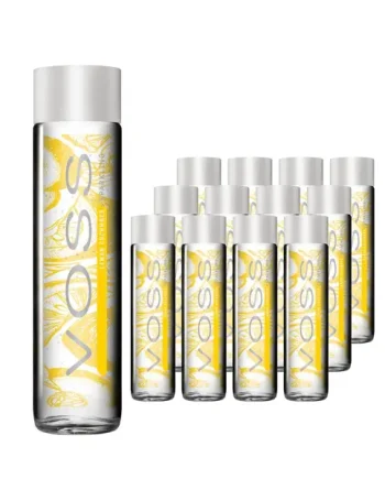 Voss Lemon Cucumber Sparkling Water Glass Bottle Multipack, 12 x 375 ml