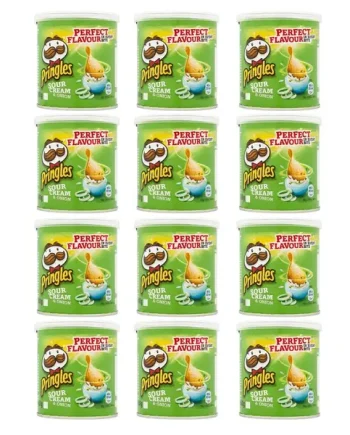 Pringles Sour Cream & Onion Crisps Tub Multipack, 12 x 40 g