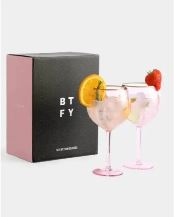 BTFY Set of 2 Pink Gin Glasses