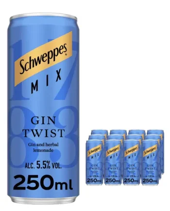Schweppes Mix Gin Twist Premixed Drink Multipack, 12 x 250 ml