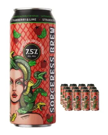 Sorceress Brew Strawberry & Lime Multipack, 12 x 500 ml