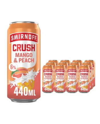 Smirnoff Crush Mango & Peach Can Multipack, 12 x 440 ml