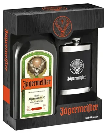 Jagermeister Hip Flask Gift Set, 70 cl
